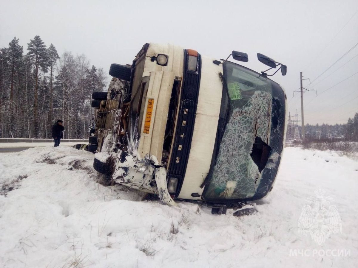 Рейсовый автобус «Нижний Новгород-Муром» улетел в кювет с пассажирами