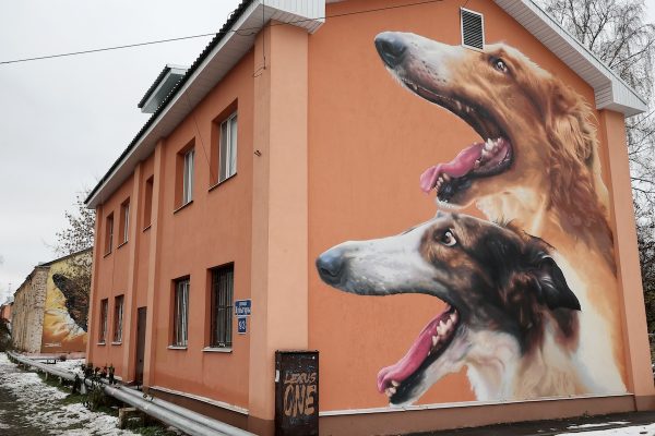 Граффити «Русские борзые» появилось на улице Культуры