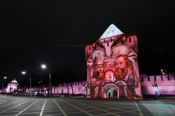 Видеоинсталляция украсит фасад Дмитриевской башни Нижегородского кремля в День народного единства