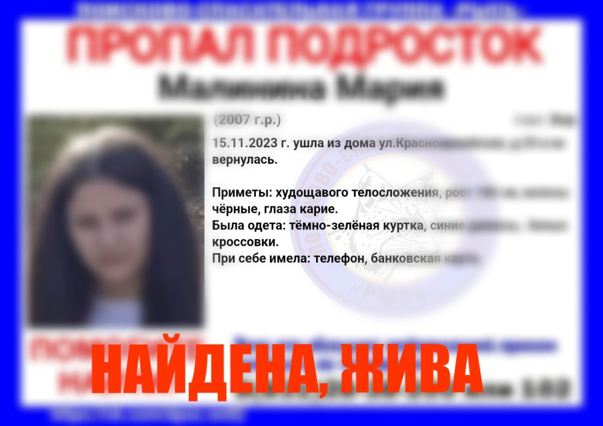 16-летняя девушка пропала на Бору 5 дней назад в Нижегородской области 20  ноября 2023 года | Нижегородская правда
