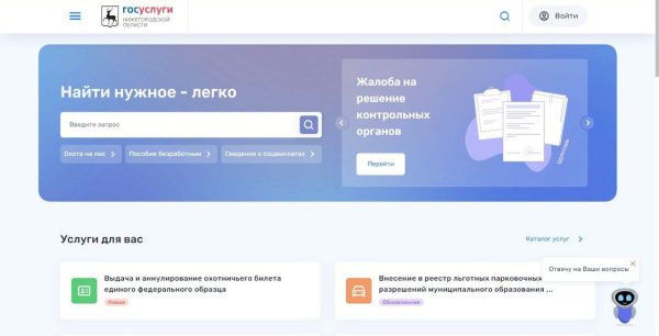 Минцифры предлагает нижегородцам протестировать обновленный портал «Госуслуг» региона и придумать имя для робота-помощника