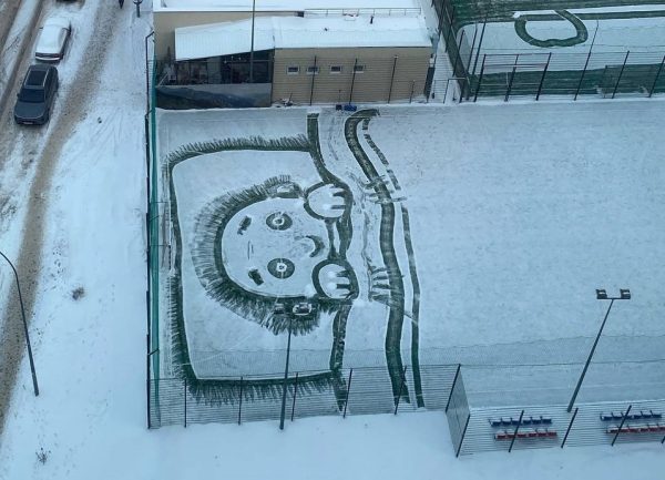 «Скребок шире, лопата уже»: нижегородский дворник поделился секретом создания картин на футбольном поле