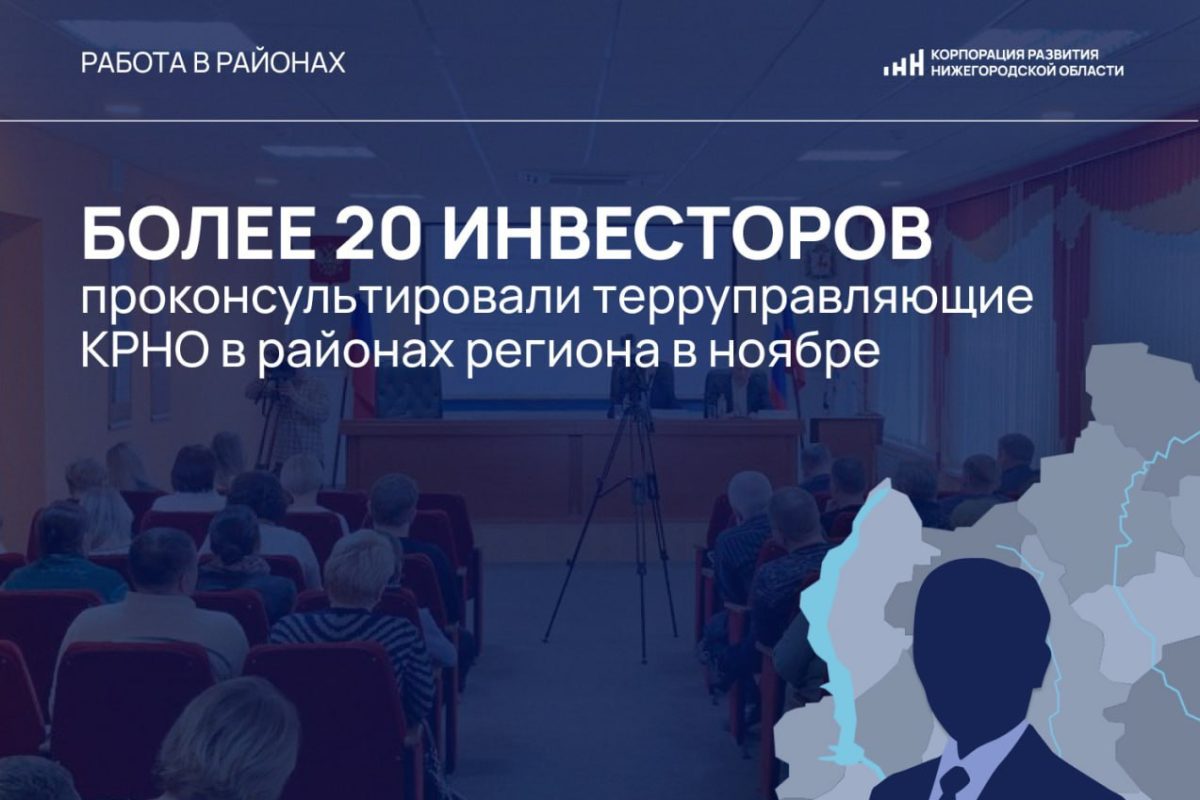 Консультации для 22 компаний провели в муниципалитетах территориальные управляющие Корпорации развития в ноябре