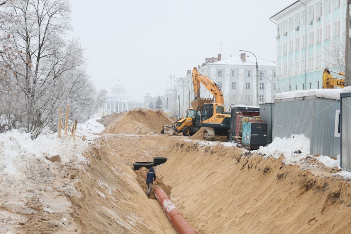 Строительство ливневки началось на участке улицы Ленина в Дзержинске |  Нижегородская правда