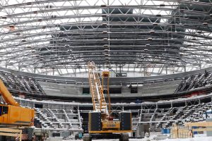 Готовность первого слоя кровли Ледового дворца на Стрелке превысила 35%