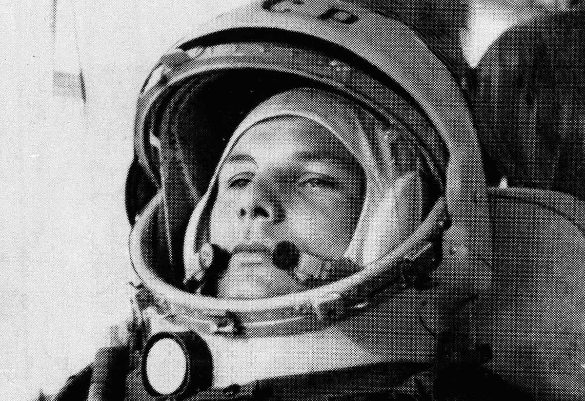 Первый космонавт Юрий Гагарин перед полетом, 12 апреля 1961 года