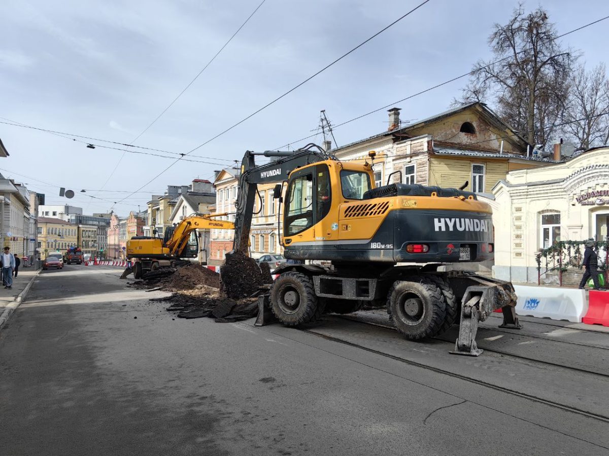 Замена трамвайных путей стартовала на городском трамвайном кольце в Нижнем Новгороде