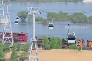 Нижегородская канатная дорога приостановила работу из-за непогоды
