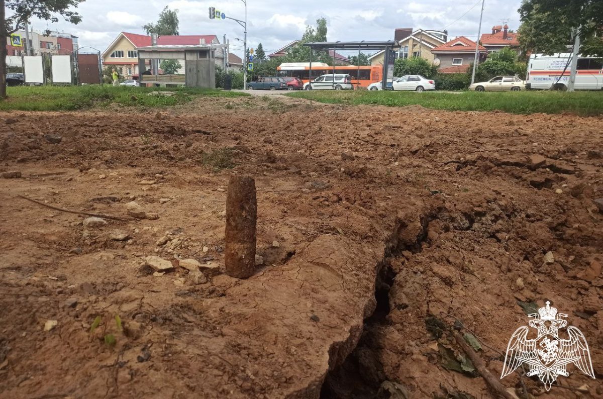 Военный снаряд обнаружили во время раскопок в Нижнем Новгороде