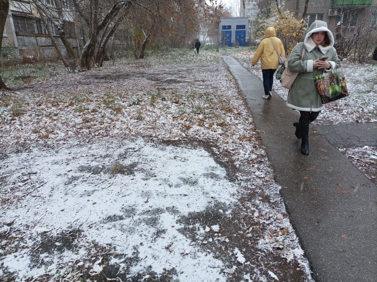 В Нижнем Новгороде выпал снег в первый день ноября