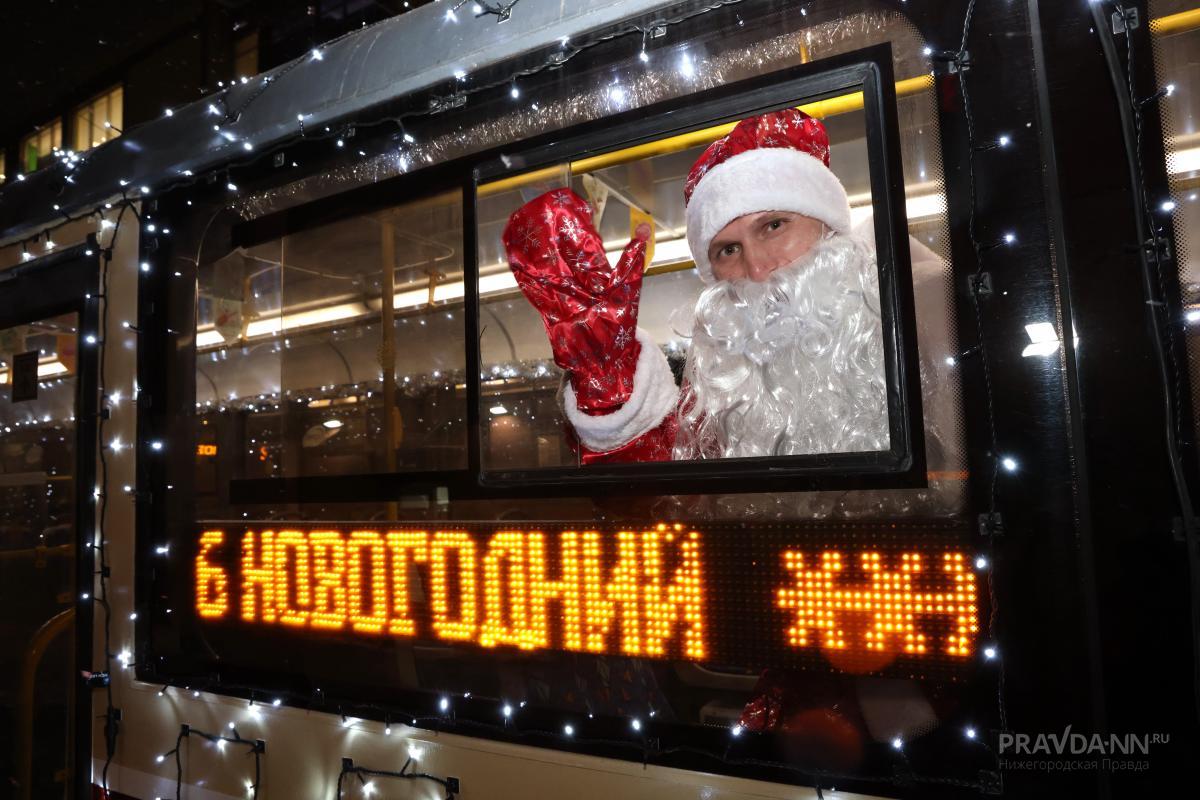 Новогодний трамвай в Нижнем Новгороде