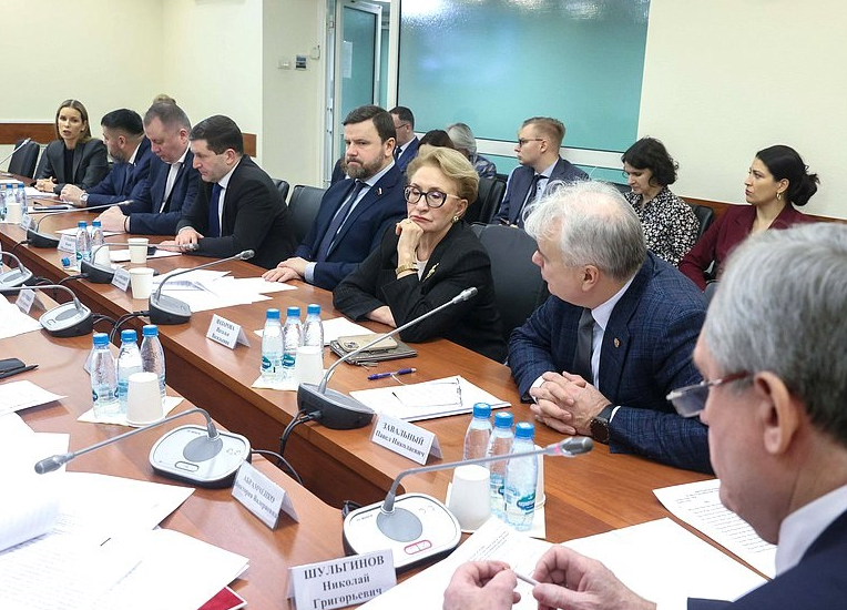 Депутаты Юрий Станкевич и Наталья Назарова на заседании комитета по энергетике