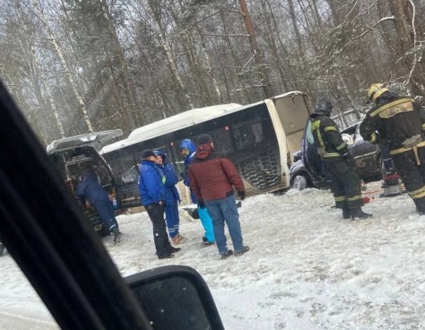 Два человека погибли при столкновении легковушки и автобуса под Выксой