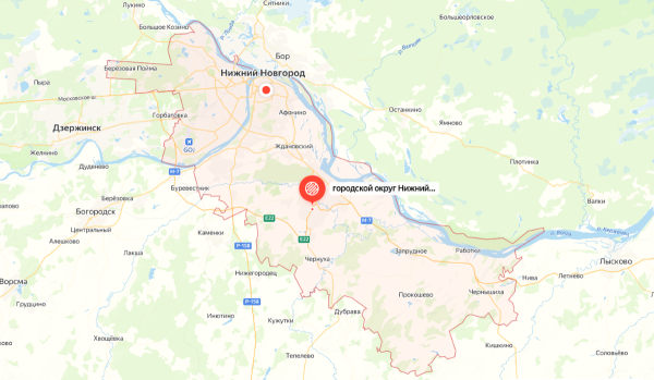 Кстовский район официально появился на онлайн-картах как часть Нижнего Новгорода