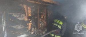 Баня загорелась в деревне Кузьминка в Кстовском районе