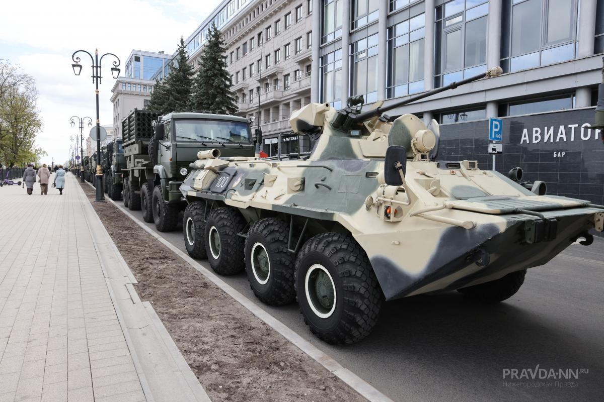 Репетиция Парада Победы на площади Минина