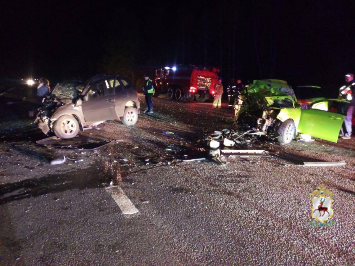 Четыре человека погибли в лобовом ДТП в Лукояновском округе