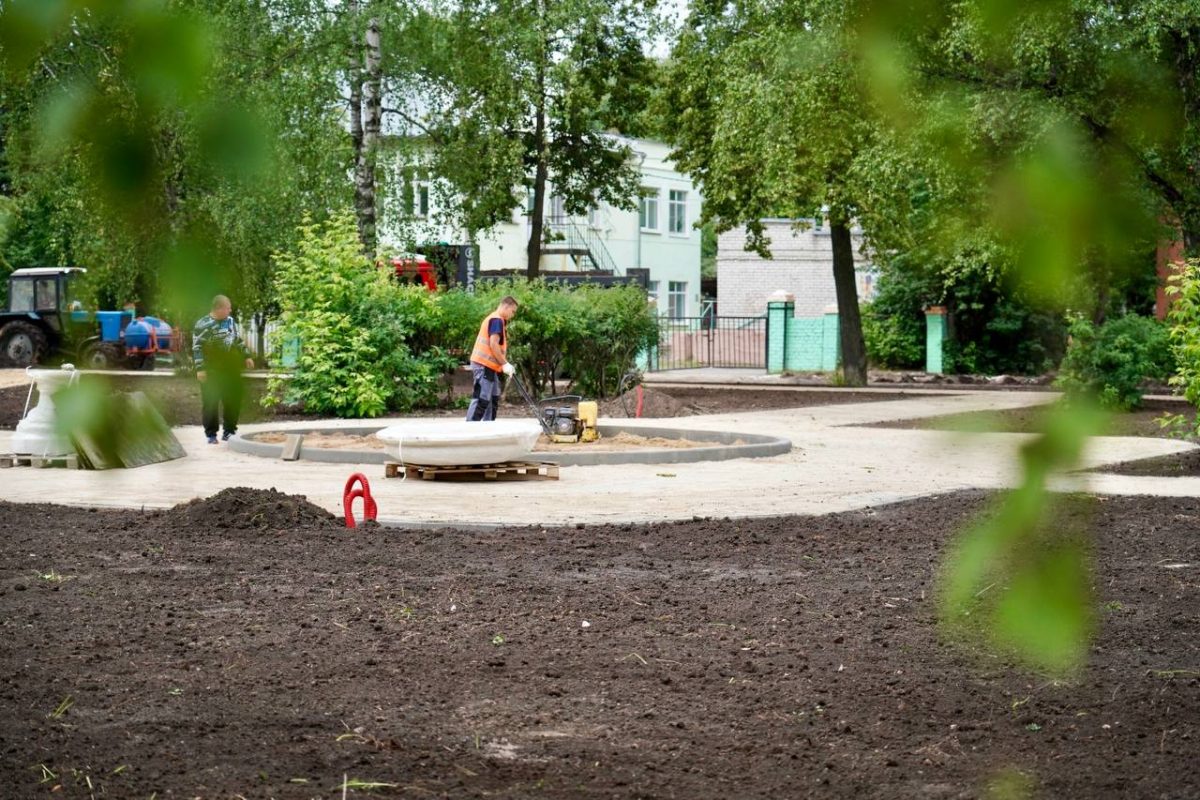 На 80% выполнили благоустройство в сквере у ДК Орджоникидзе в Нижнем Новгороде