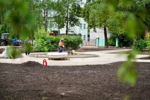 На 80% выполнили благоустройство в сквере у ДК Орджоникидзе в Нижнем Новгороде