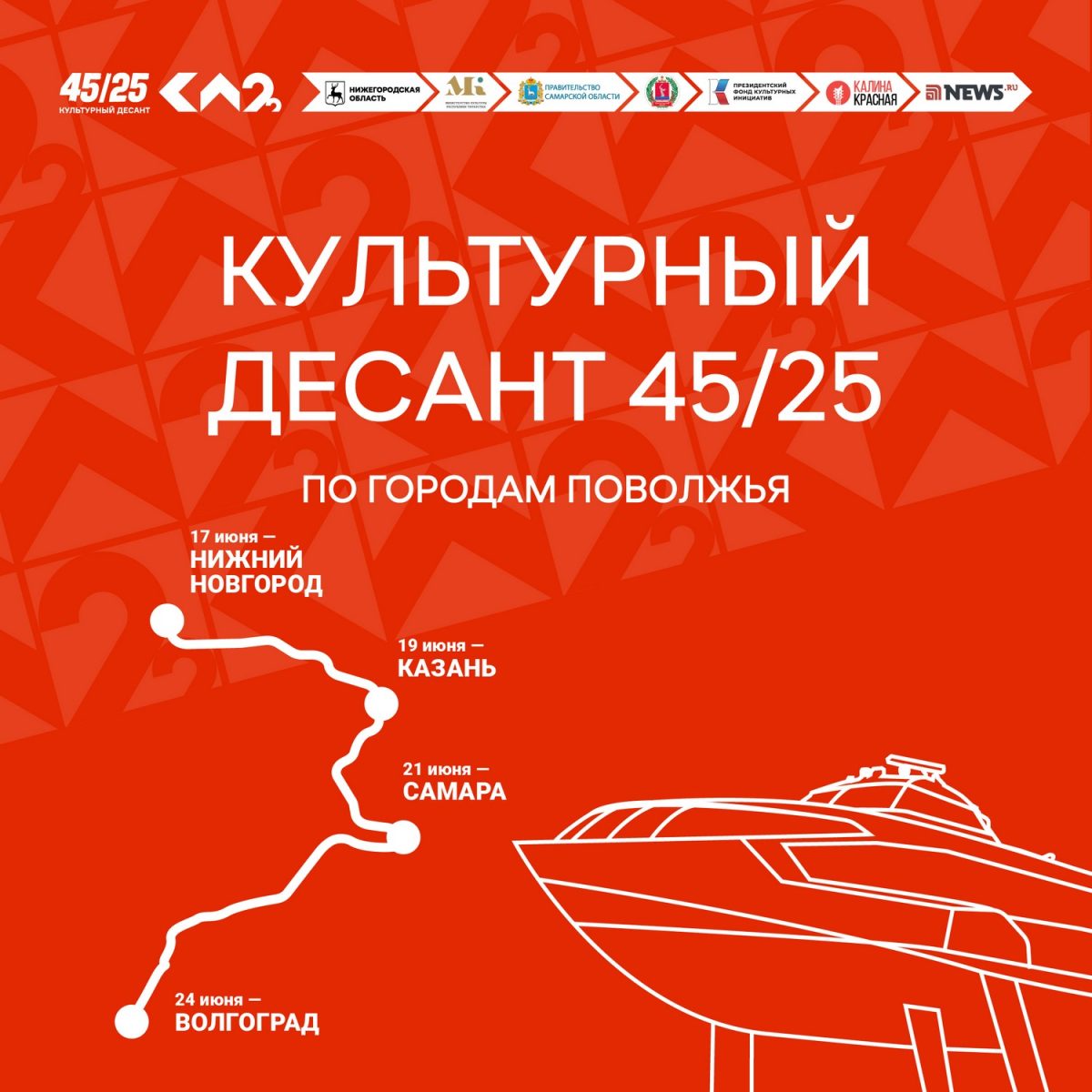 Более 6000 человек охватил проект «Культурный десант 45/25» в городах Поволжья