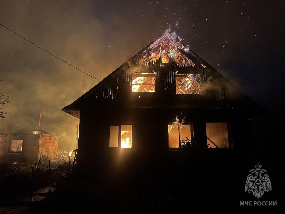 Спасатели эвакуировали трёх человек на пожаре в Арзамасском округе