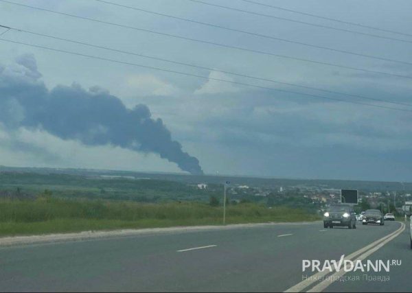 Пожар вспыхнул около завода Лукойл в Кстовском районе