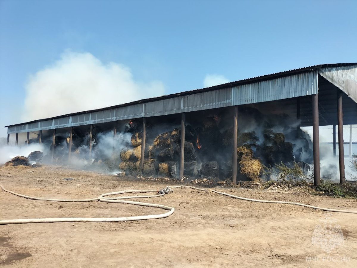 Сенохранилище загорелось в Дальнеконстантиновском округе