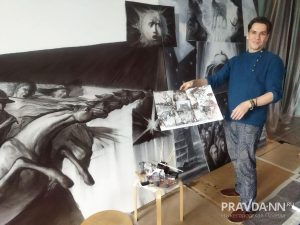 Столичный художник Егор Кошелев создаёт серию картин в художественном музее