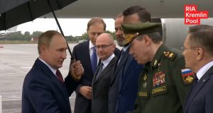 Опубликовано видео прибытия Владимира Путина в Саров