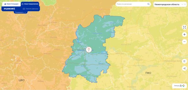 Нижегородские универсальные инвестпредложения разместили на инвестиционной карте&nbsp;РФ