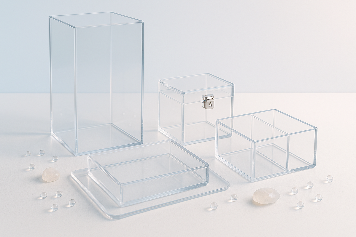 Контейнеры и короба из оргстекла: где применяются и варианты изготовления