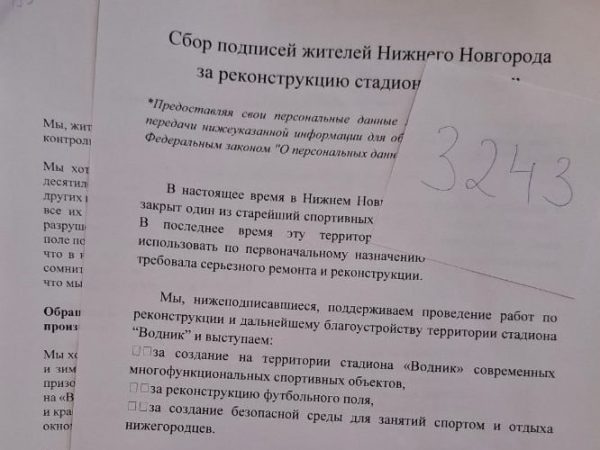 Более трех тысяч подписей собрано в поддержку реконструкции «Водника»