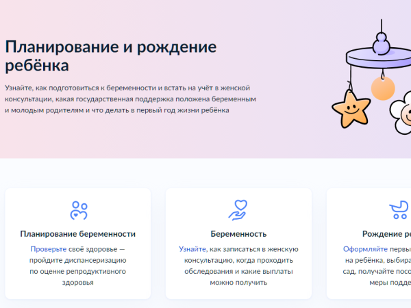 На портале «Госуслуги» доступна новая услуга по рождению ребенка