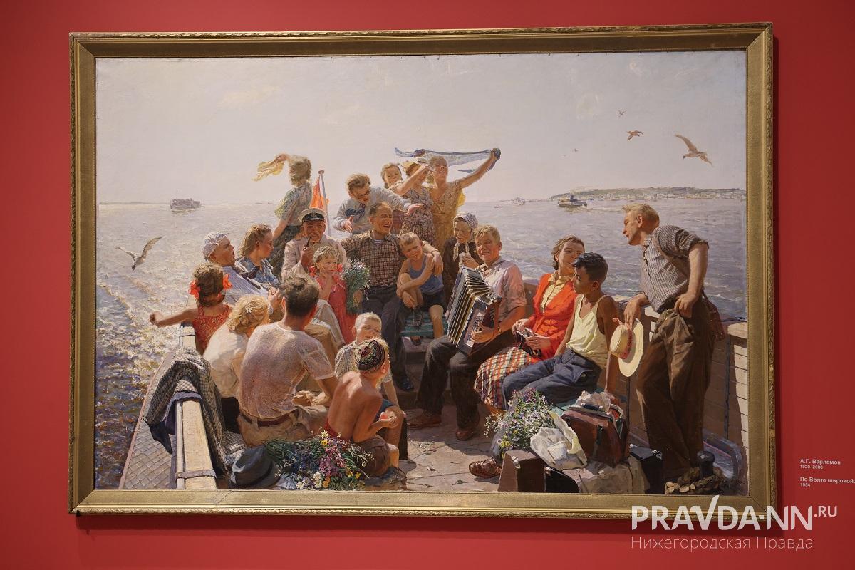 Картина Алексея Варламова «По Волге широкой» написана в 1954 году к юбилею Сормовского судостроительного завода