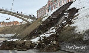 Оползень сошел на Зеленском съезде в Нижнем Новгороде
