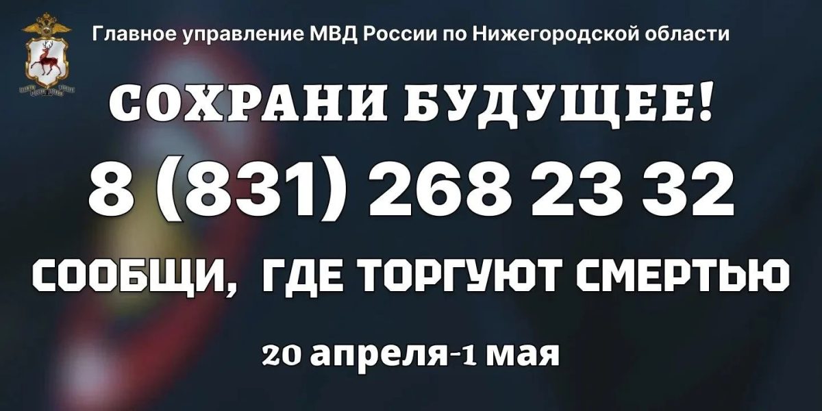 Акция «Сообщи, где торгуют смертью» стартует в Нижегородской области