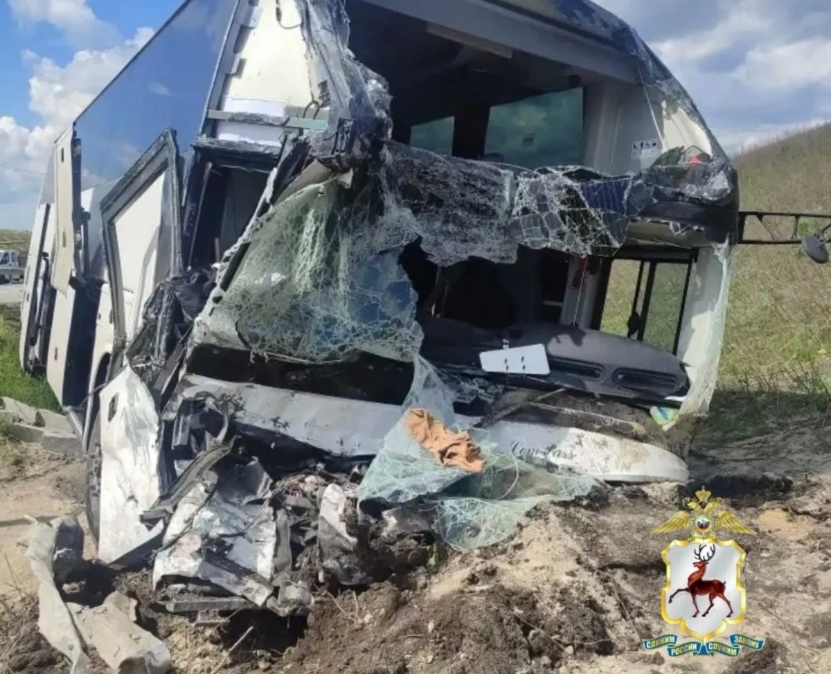 Опубликованы фото туристического автобуса, пострадавшего в ДТП на трассе М‑12