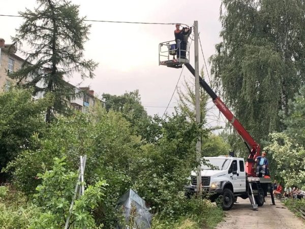 Шквалистый ветер с дождем повалили деревья в Дзержинске