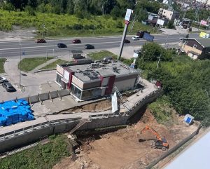 Подпорная стенка рухнула около ЖК «Красная поляна»
