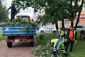 В Дзержинске продолжают устранять последствия урагана